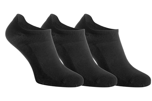 Sneaker Socken Damen - Zungenförmiger Bund gegen Verrutschen und Scheuerstellen bei Freizeit und Aktivität Schwarz, Größe 35-37, im Dreierpack erhältlich. von STEVEN