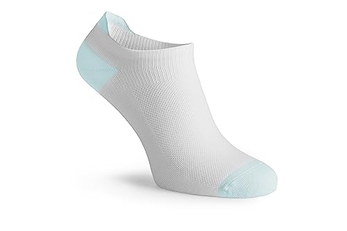 Sneaker Socken Damen - Zungenförmiger Bund gegen Verrutschen und Scheuerstellen bei Freizeit und Aktivität Weiß mit Blau, Größe 35-37, einzeln verkauft. von STEVEN