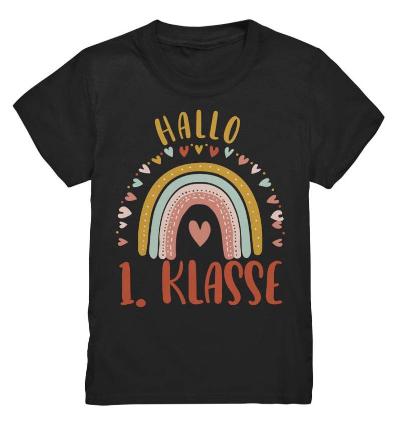 Einschulung Shirt Für Schülerinnen Zum Schulstart Hallo Erste Klasse, Mädchen T-Shirt Schulbeginn - Kids Premium von STGTSTYLE