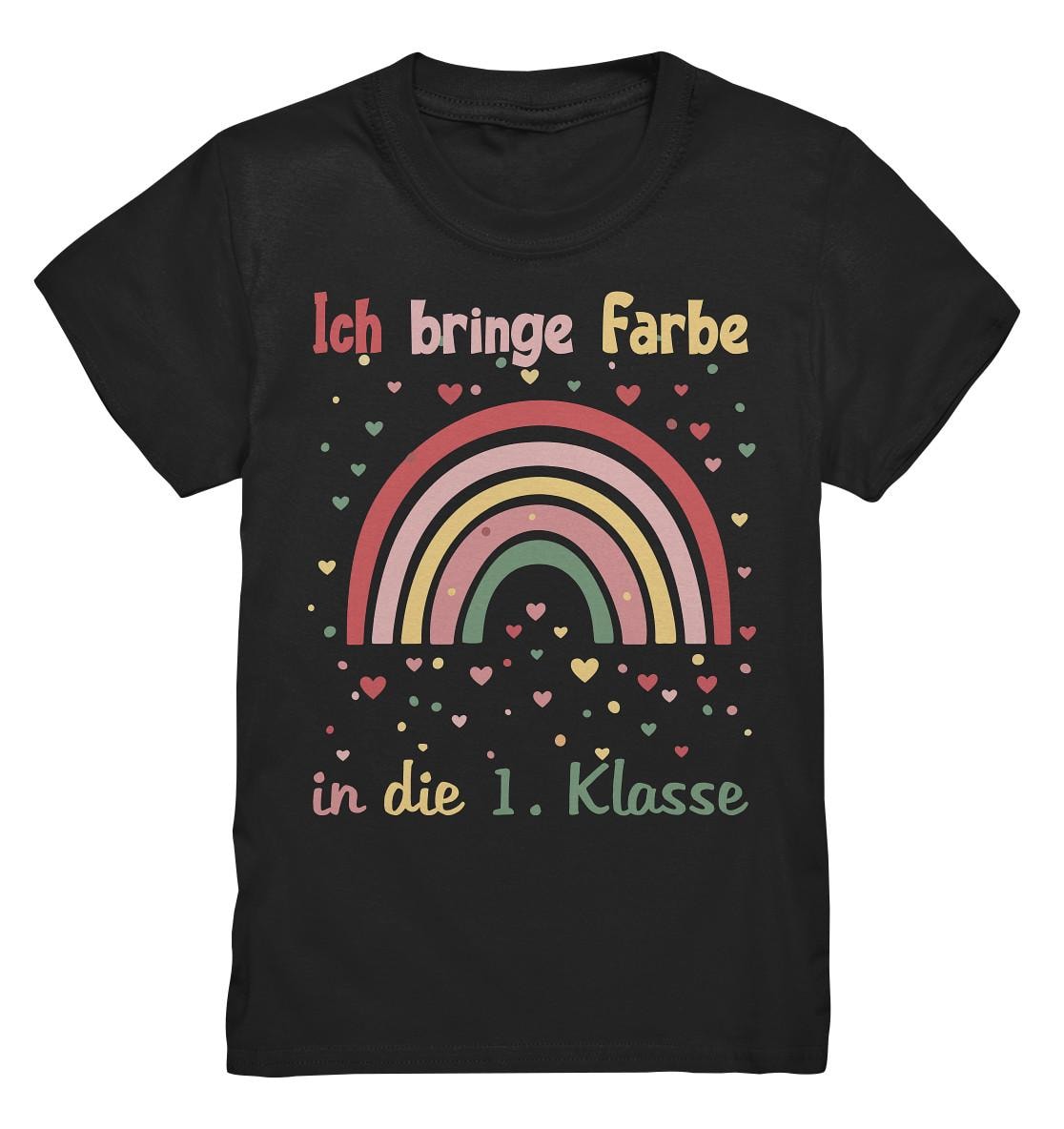 Einschulung T-Shirt Für Mädchen, Ich Bringe Farbe in Die 1. Klasse, Regenbogen Design Den Ersten Schultag von STGTSTYLE