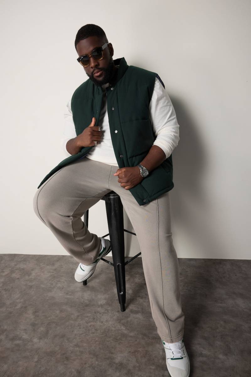 Große Größen Langarmshirt, Herren, beige, Größe: 4XL, Baumwolle, STHUGE von STHUGE