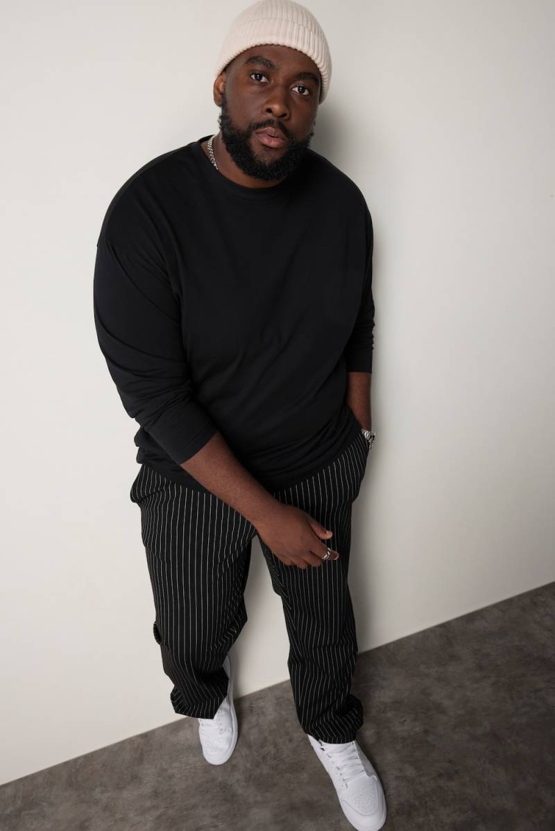 Große Größen Langarmshirt, Herren, schwarz, Größe: 4XL, Baumwolle, STHUGE von STHUGE