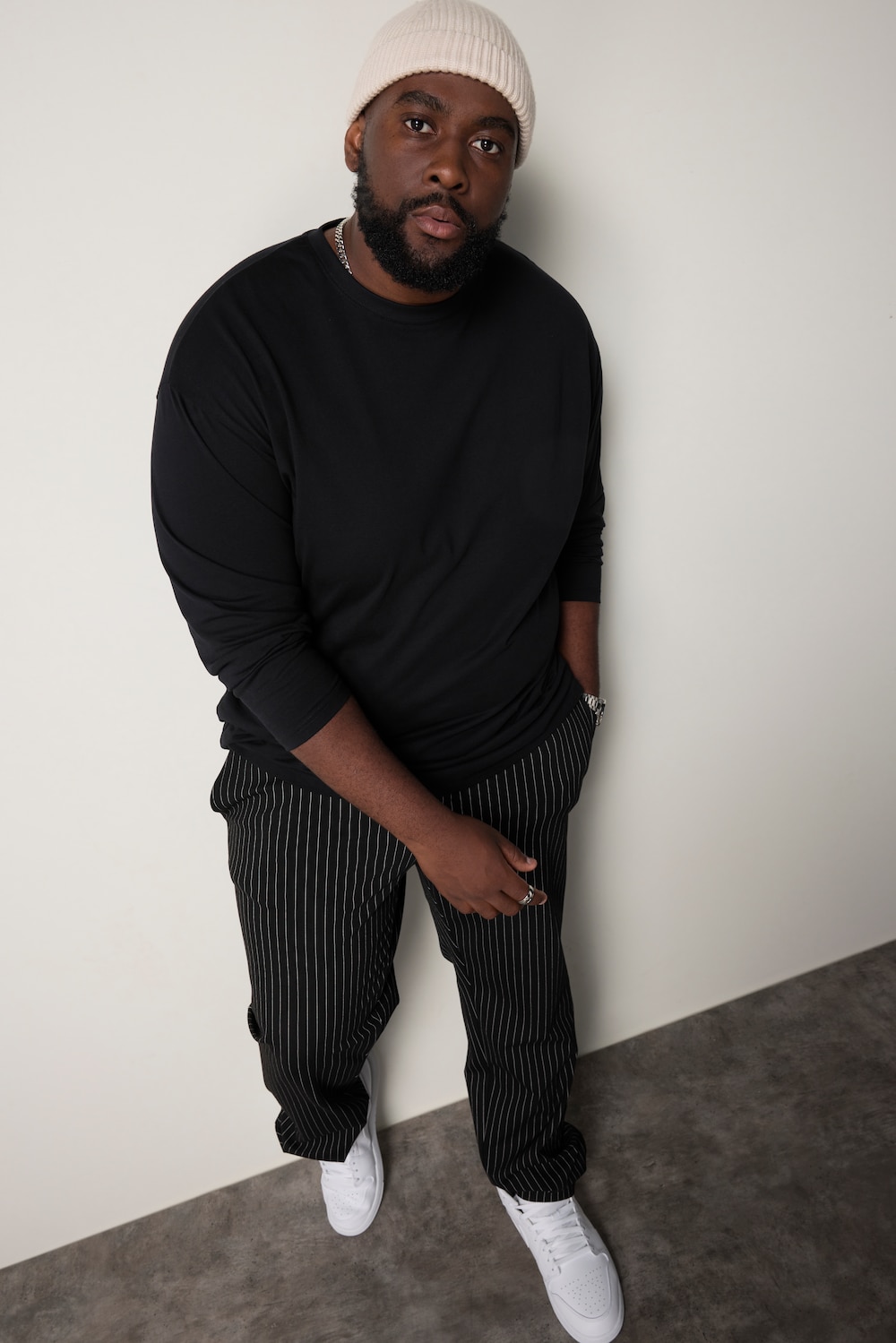 Große Größen Langarmshirt, Herren, schwarz, Größe: 8XL, Baumwolle, STHUGE von STHUGE