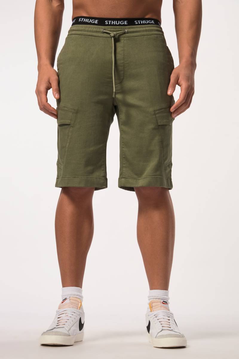 Große Größen STHUGE Cargo-Bermuda FLEXLASTIC®, Herren, grün, Größe: L, Baumwolle/Polyester, STHUGE von STHUGE