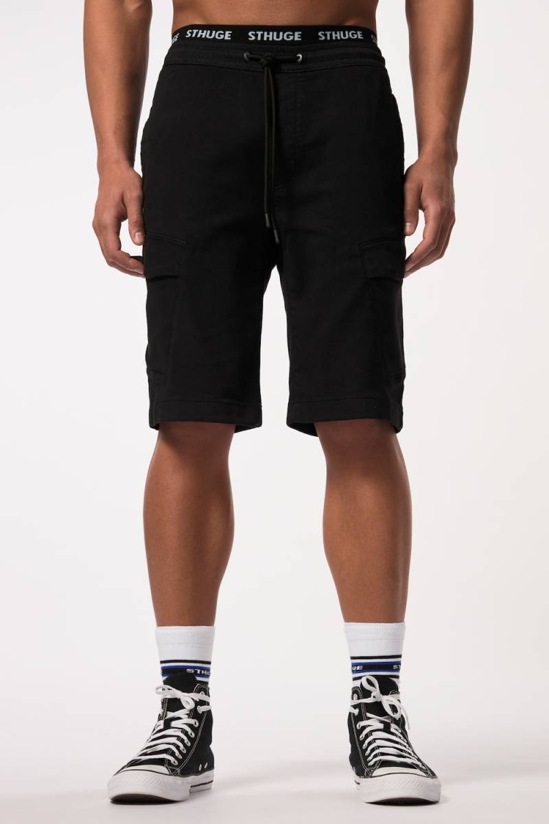 Große Größen STHUGE Cargo-Bermuda FLEXLASTIC®, Herren, schwarz, Größe: XL, Baumwolle/Polyester, STHUGE von STHUGE