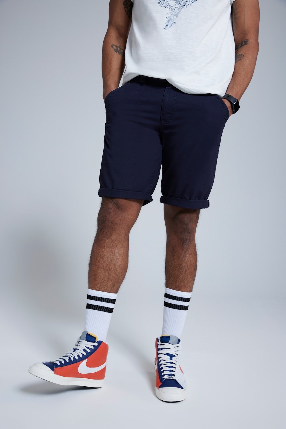 Große Größen STHUGE Chino Bermuda, Herren, blau, Größe: 52, Baumwolle, STHUGE Große Größen STHUGE Chino Bermuda, Herren, blau, Größe: 52, Baumwolle, STHUGE von STHUGE