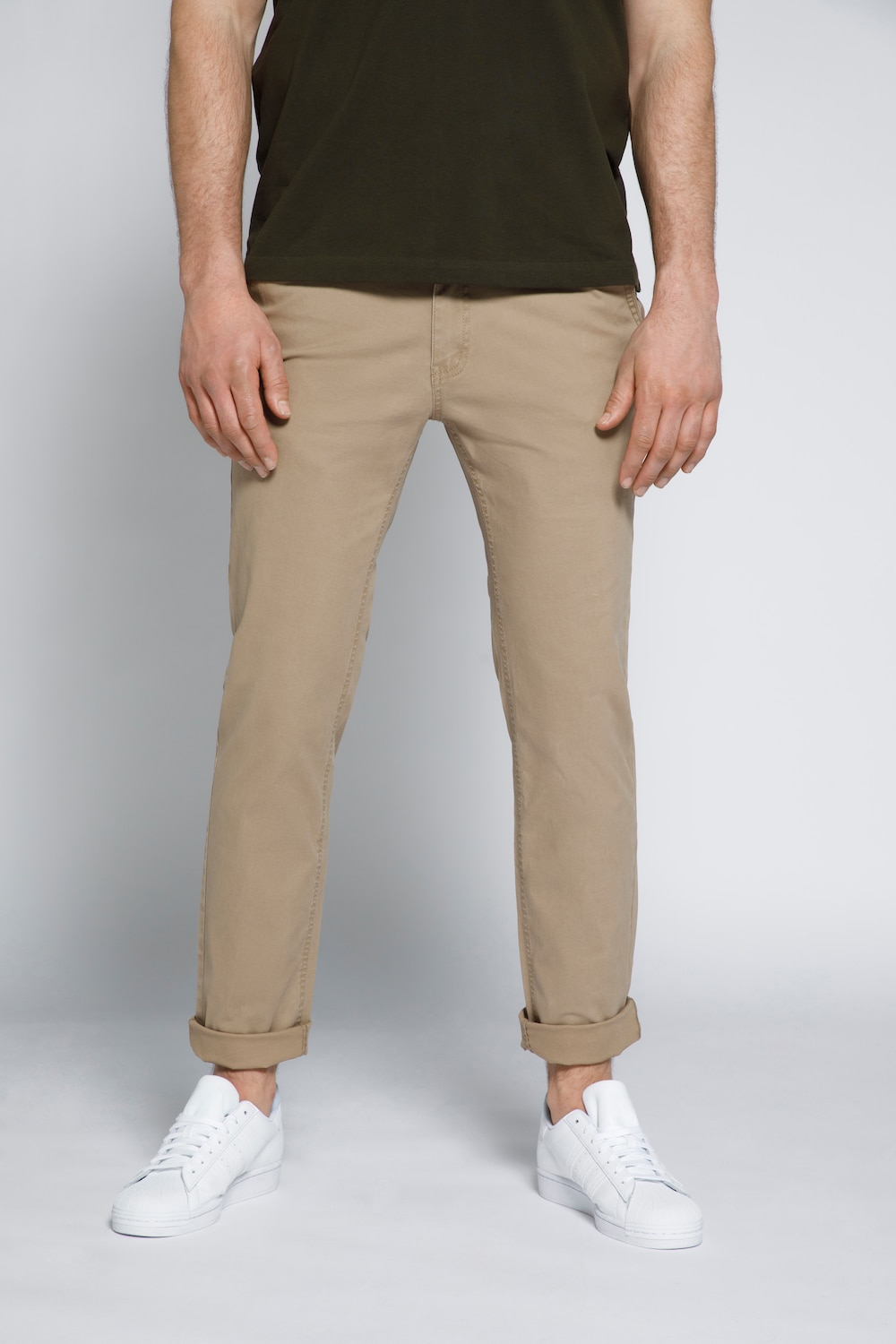 Große Größen STHUGE Chino Hose, Herren, beige, Größe: 31, Baumwolle, STHUGE von STHUGE
