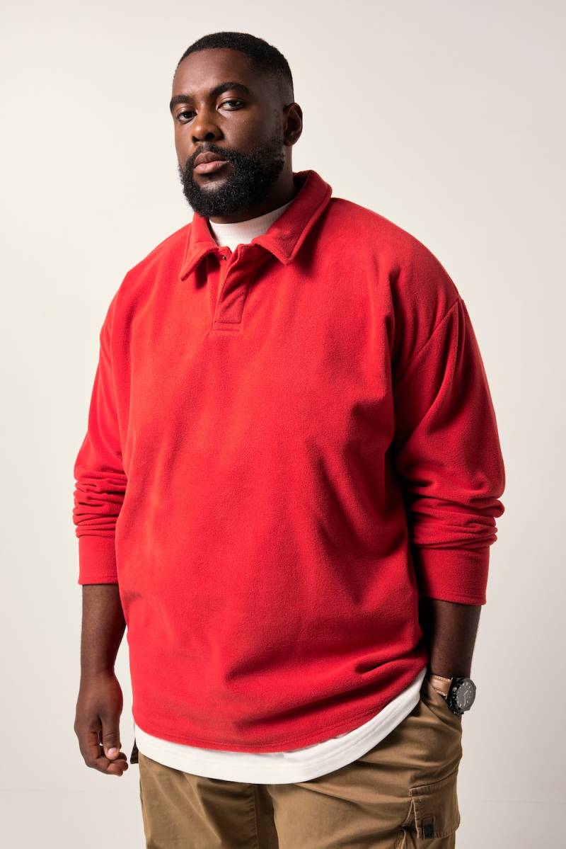 Große Größen STHUGE Fleece-Pullover, Herren, rot, Größe: 4XL, Polyester, STHUGE von STHUGE