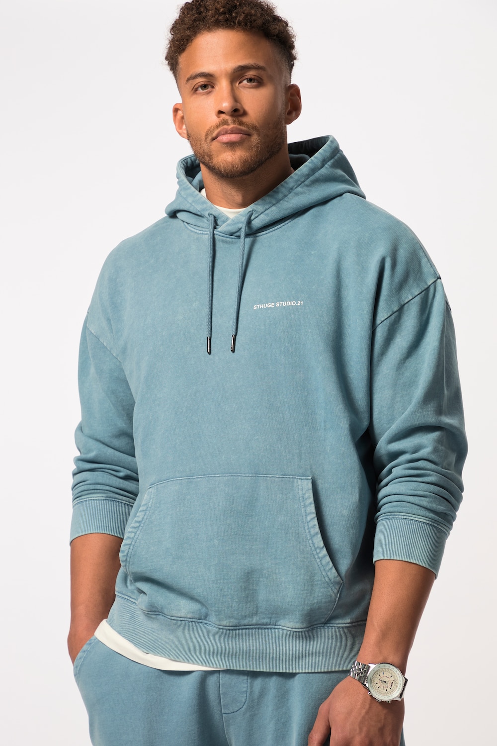 Große Größen STHUGE Hoodie, Herren, blau, Größe: 4XL, Baumwolle, STHUGE von STHUGE