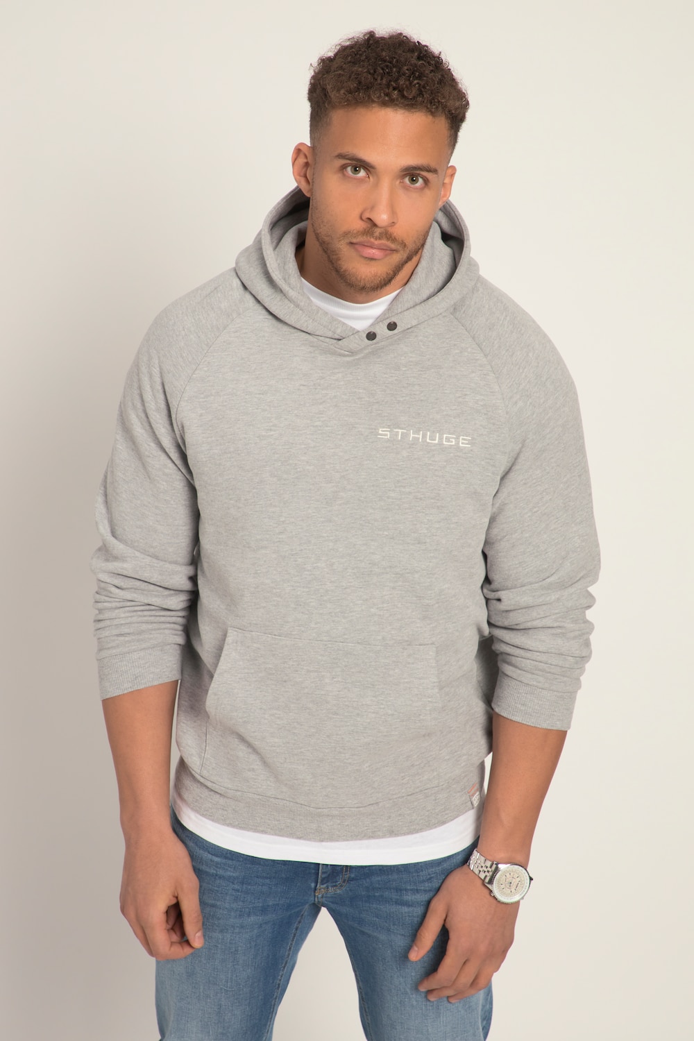 Große Größen STHUGE Hoodie, Herren, grau, Größe: 3XL, Baumwolle/Viskose, STHUGE von STHUGE