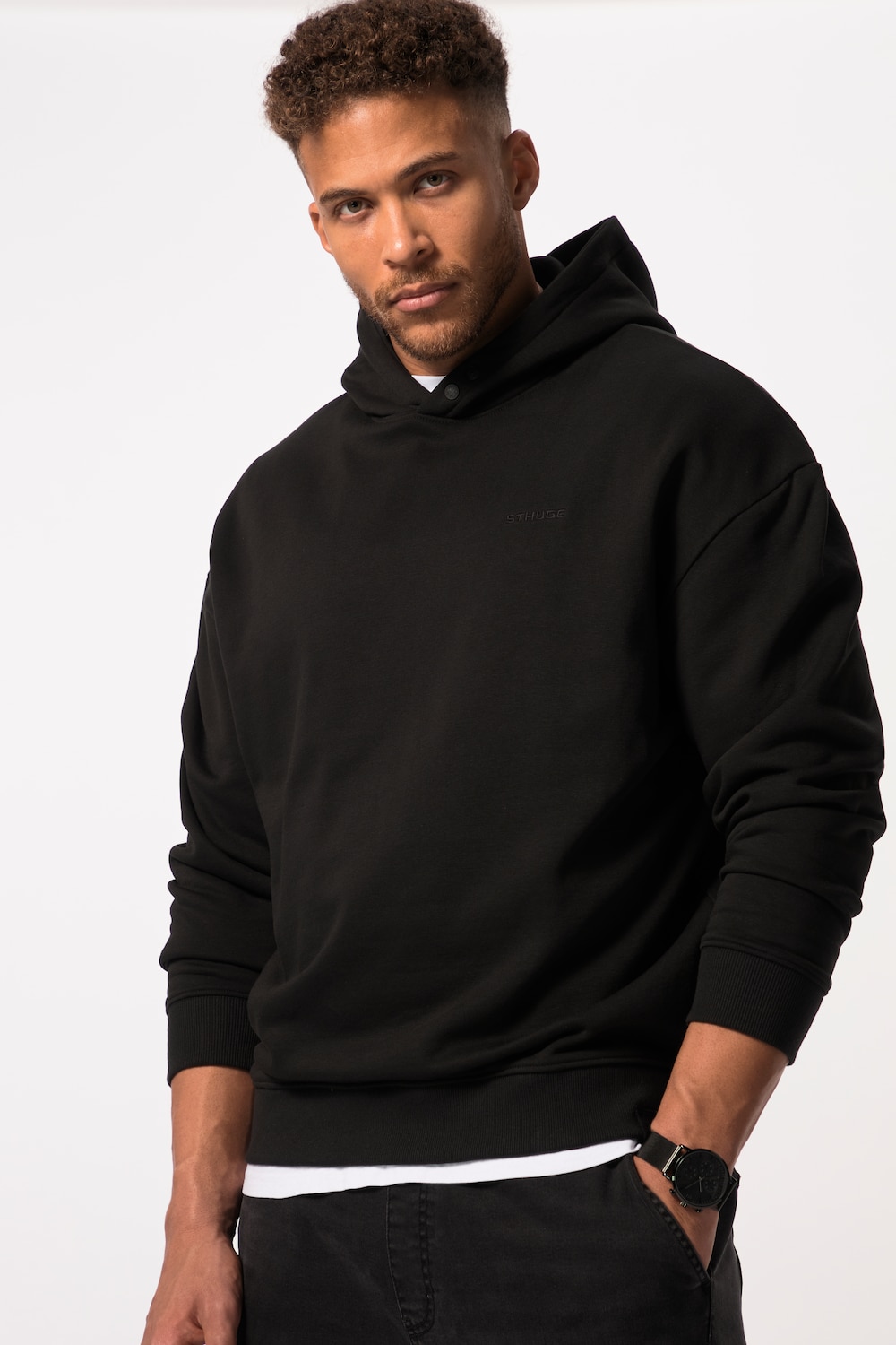 Große Größen STHUGE Hoodie, Herren, schwarz, Größe: 3XL, Baumwolle/Polyester, STHUGE von STHUGE