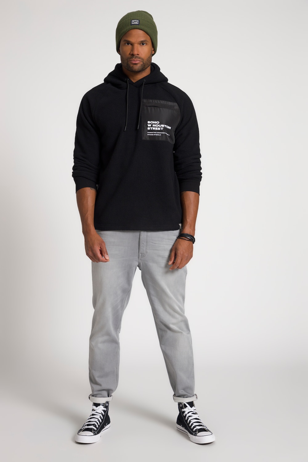 Große Größen STHUGE Hoodie, Herren, schwarz, Größe: XXL, Baumwolle/Polyester, STHUGE von STHUGE