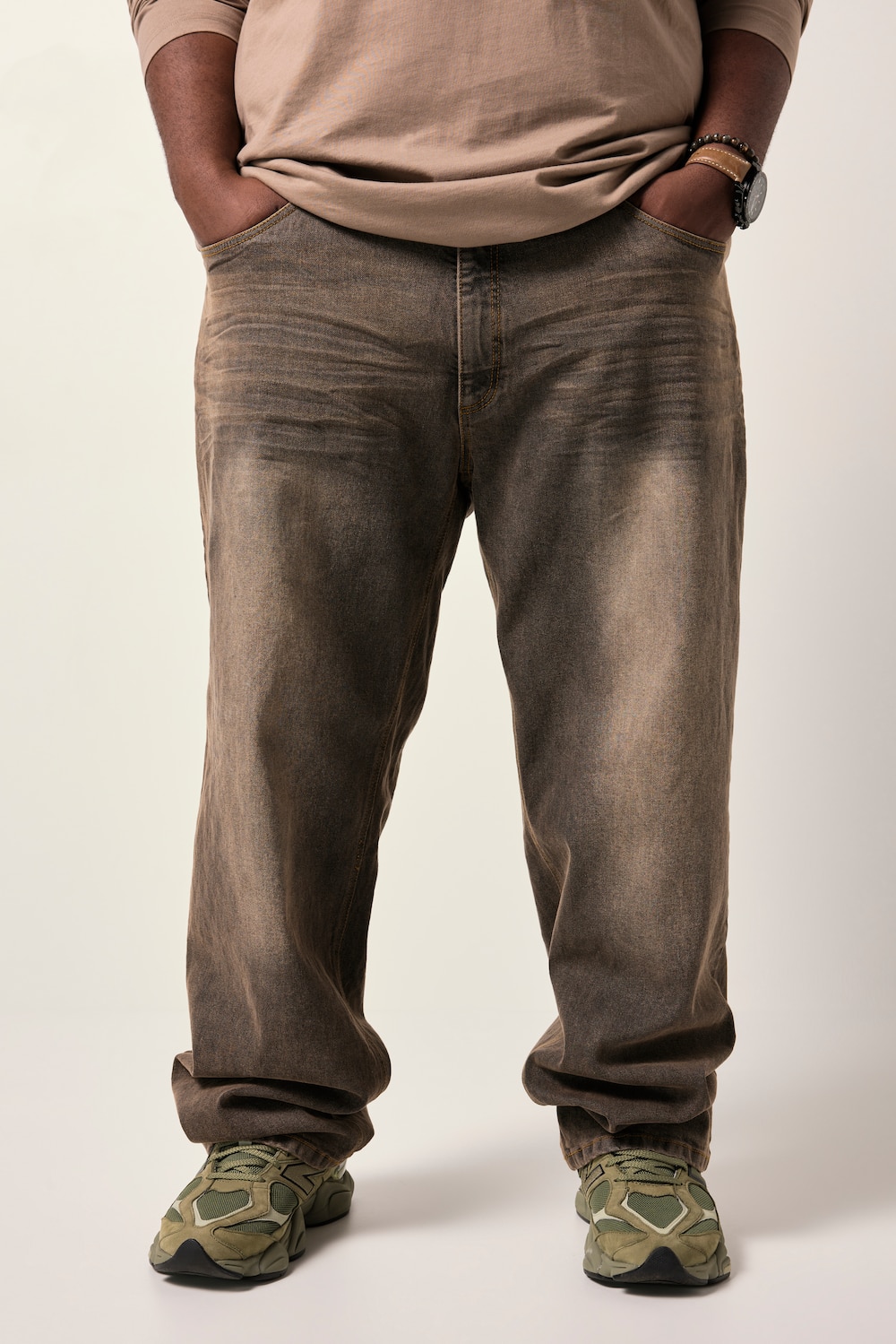 Große Größen STHUGE Jeans, Herren, braun, Größe: 66, Baumwolle, STHUGE von STHUGE