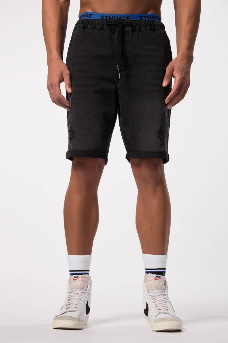 Große Größen STHUGE Jeans-Bermuda FLEXLASTIC®, Herren, schwarz, Größe: 4XL, Baumwolle, STHUGE von STHUGE