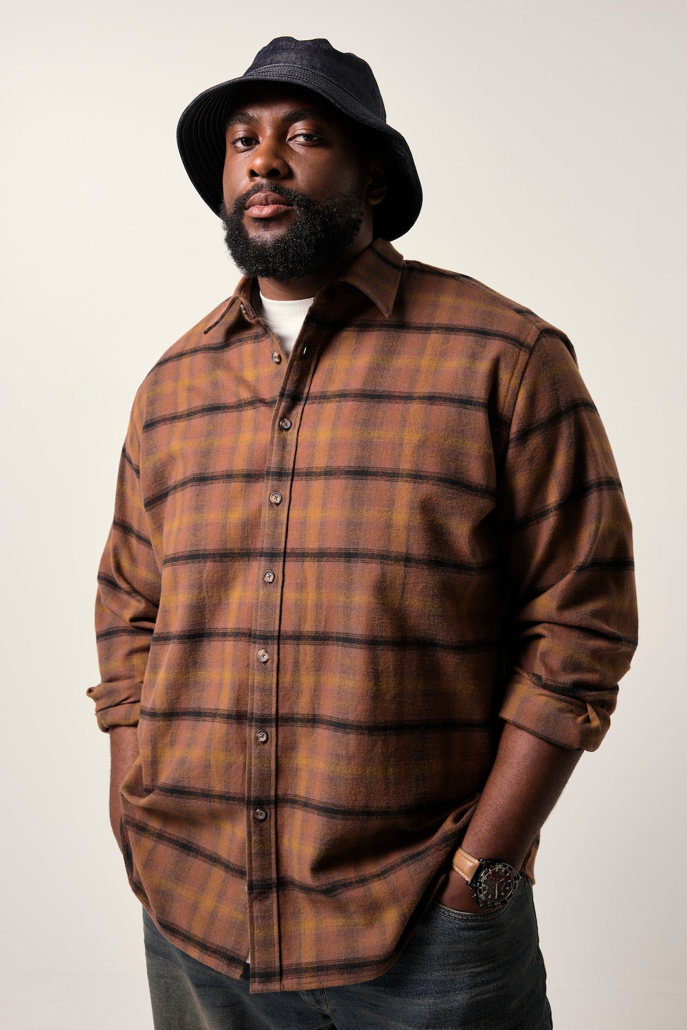 Große Größen STHUGE Karo-Flanellhemd, Herren, braun, Größe: 7XL, Baumwolle, STHUGE Große Größen STHUGE Karo-Flanellhemd, Herren, braun, Größe: 7XL, Baumwolle, STHUGE von STHUGE