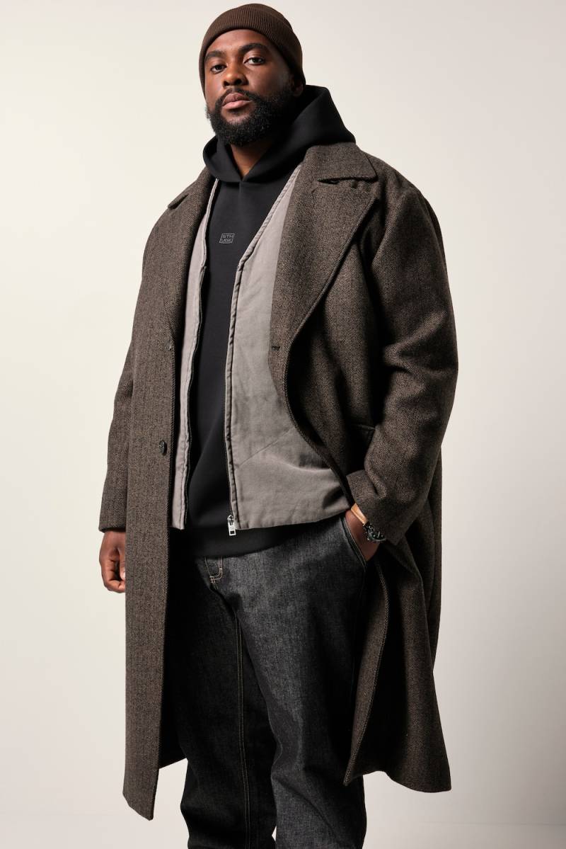 Große Größen STHUGE Mantel, Herren, braun, Größe: 8XL, Polyester/Wolle, STHUGE von STHUGE