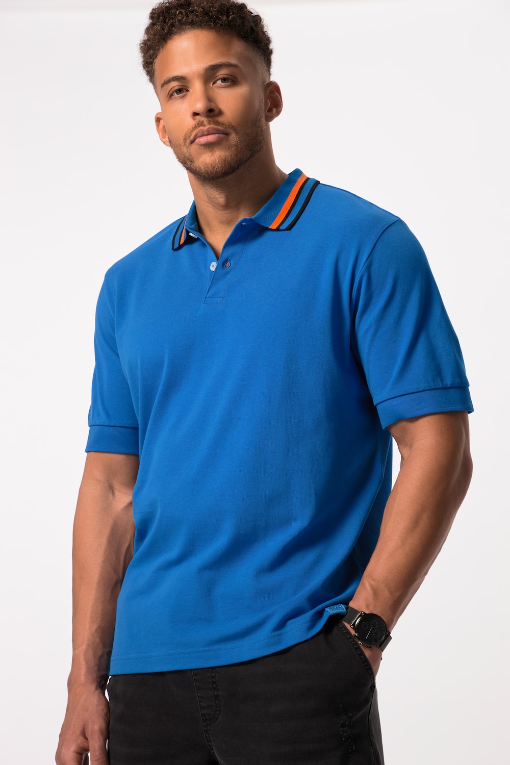 Große Größen STHUGE Poloshirt, Herren, blau, Größe: 5XL, Baumwolle, STHUGE von STHUGE