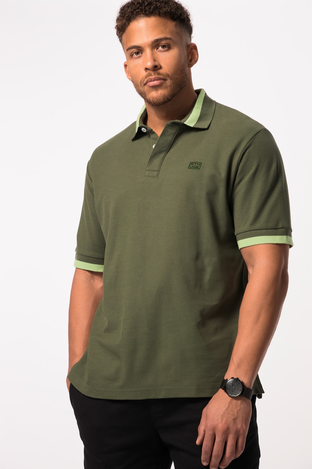 Große Größen STHUGE Poloshirt, Herren, grün, Größe: XL, Baumwolle, STHUGE von STHUGE