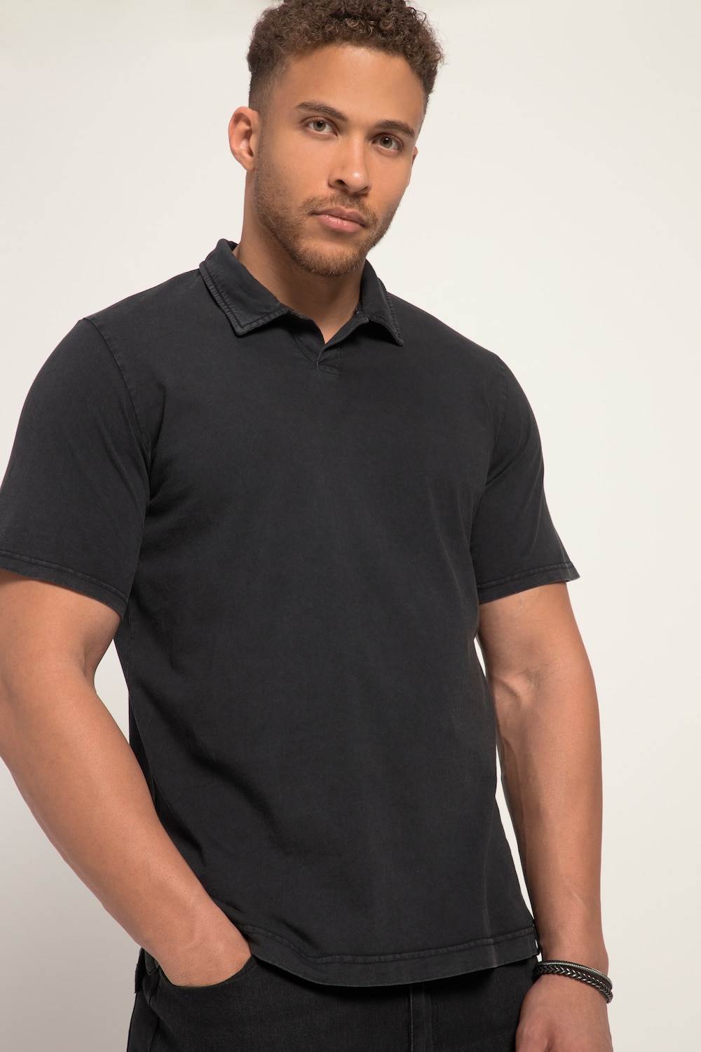 Große Größen STHUGE Poloshirt, Herren, schwarz, Größe: 3XL, Baumwolle, STHUGE von STHUGE