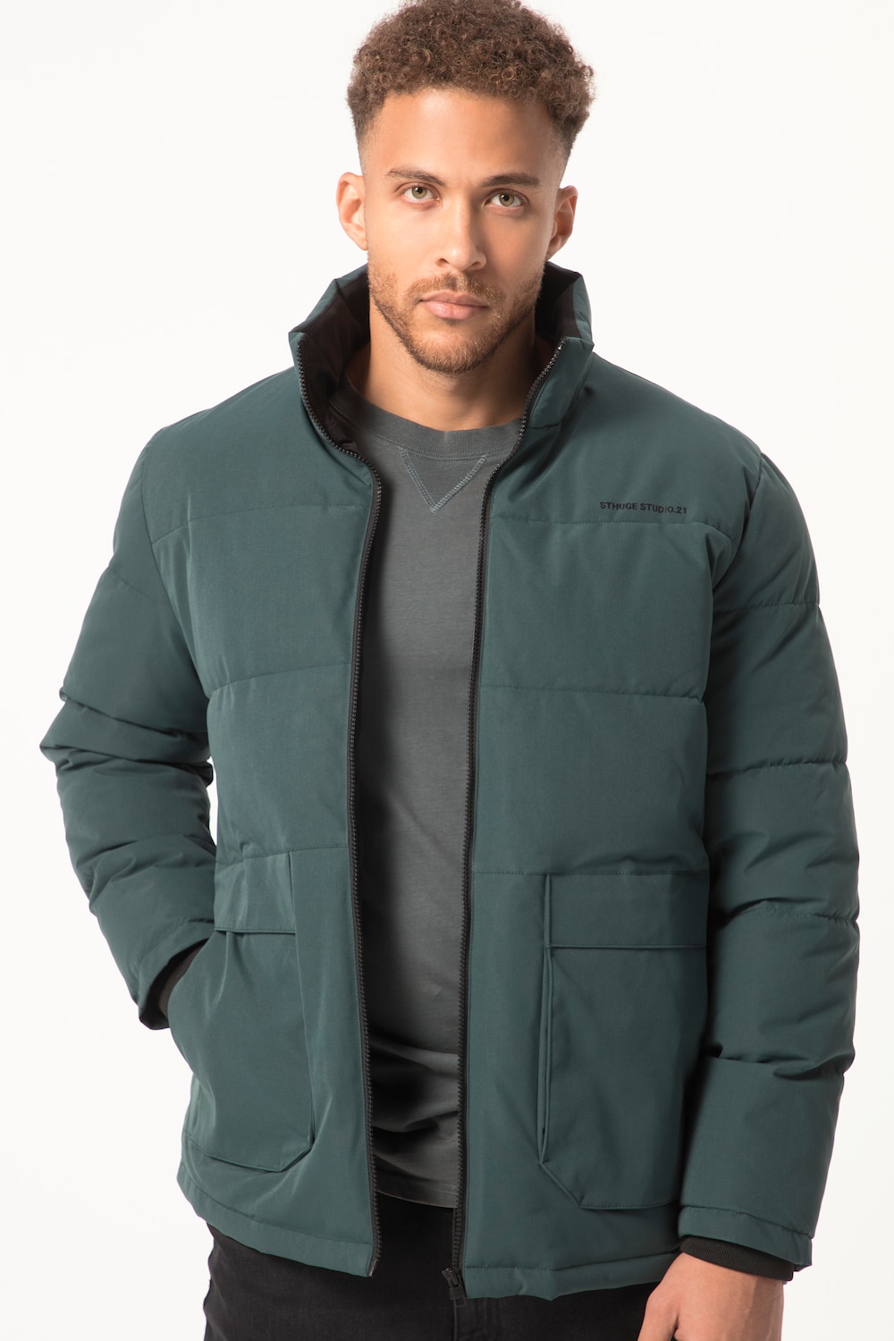 Große Größen STHUGE Steppjacke, Herren, türkis, Größe: 5XL, Polyester, STHUGE von STHUGE