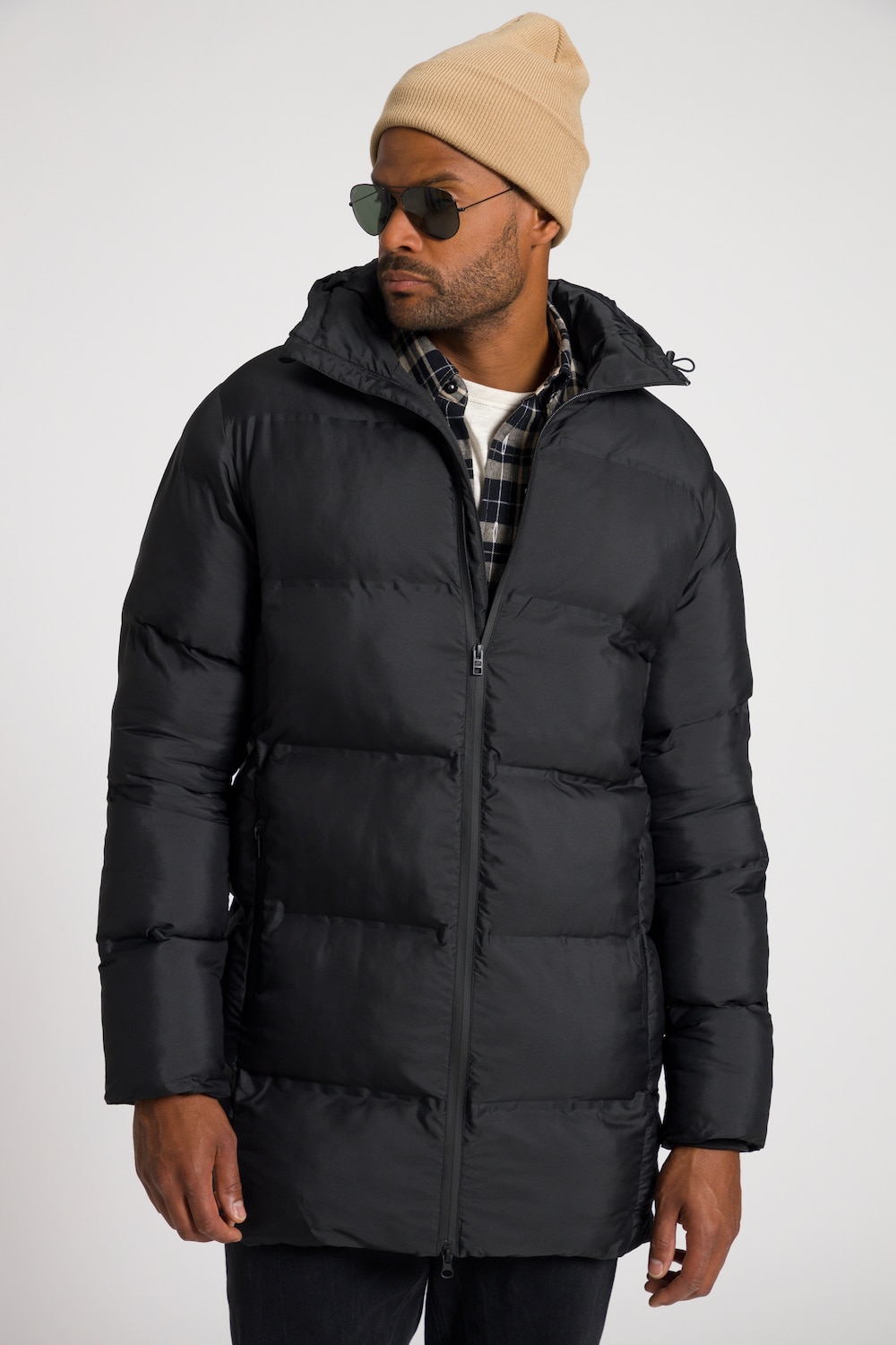 Große Größen STHUGE Stepp-Parka, Herren, schwarz, Größe: 4XL, Polyester, STHUGE von STHUGE