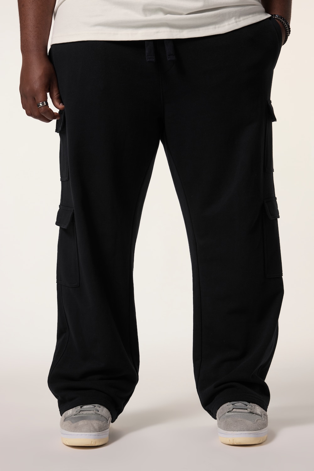 Große Größen STHUGE Sweat-Cargohose, Herren, schwarz, Größe: XXL, Baumwolle/Polyester, STHUGE von STHUGE