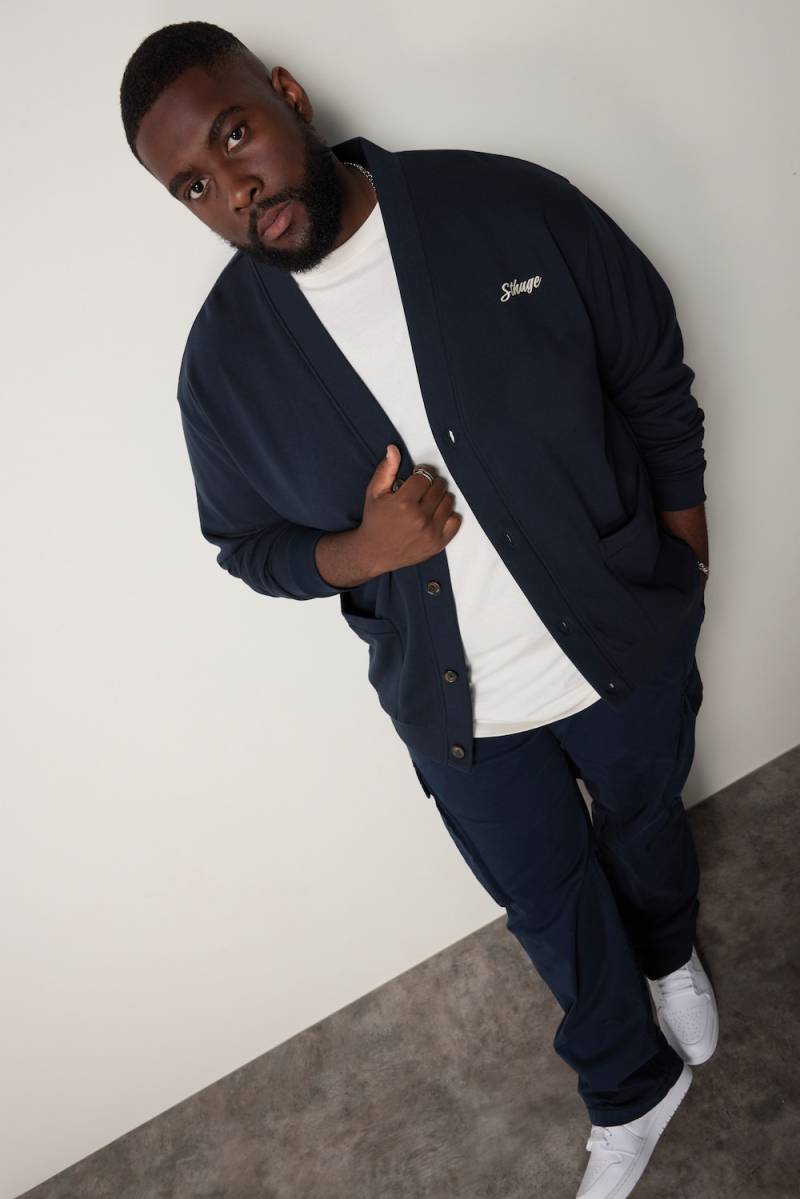 Große Größen STHUGE Sweatjacke, Herren, blau, Größe: L, Baumwolle/Polyester, STHUGE von STHUGE