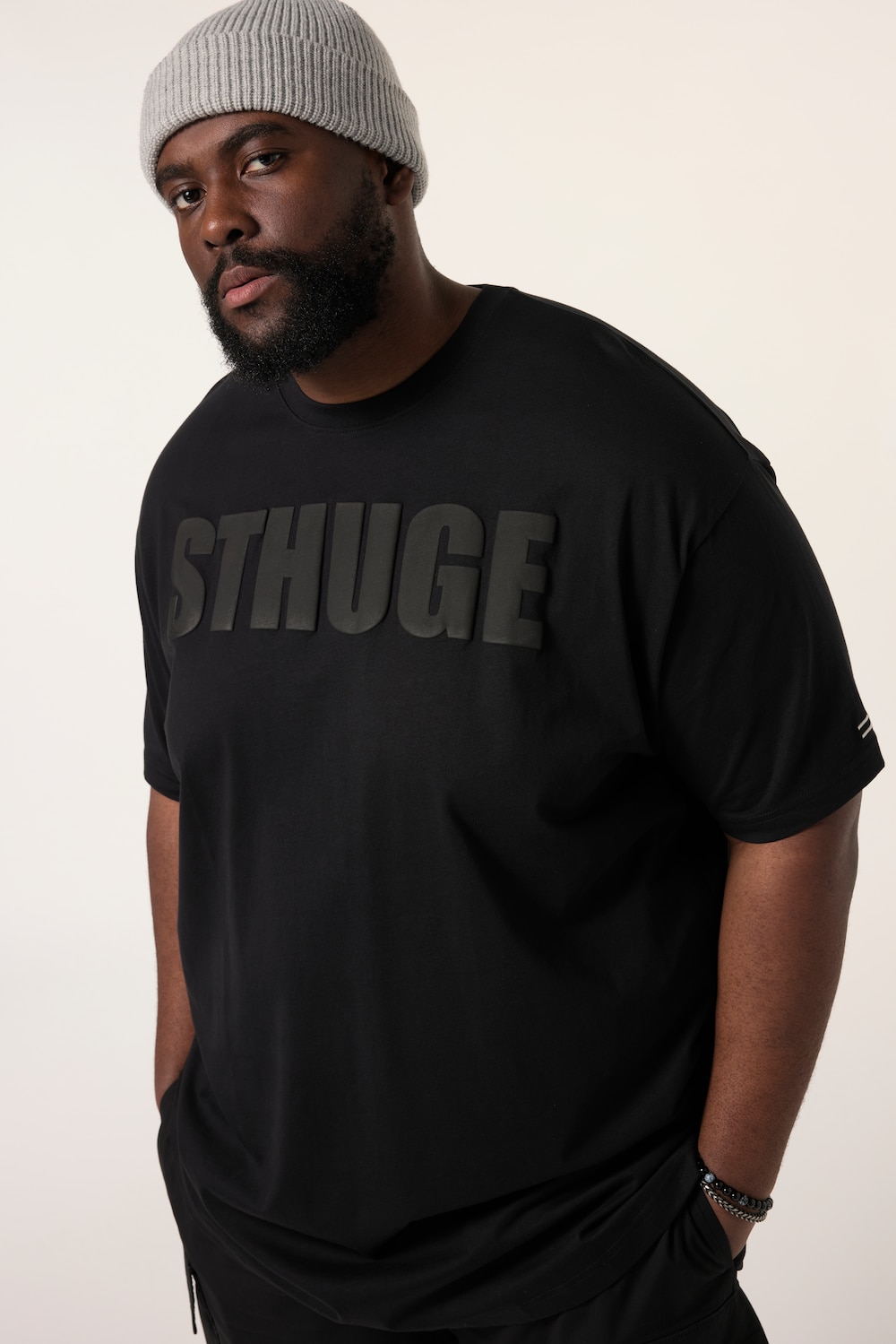 Große Größen STHUGE T-Shirt, Herren, schwarz, Größe: 3XL, Baumwolle, STHUGE von STHUGE