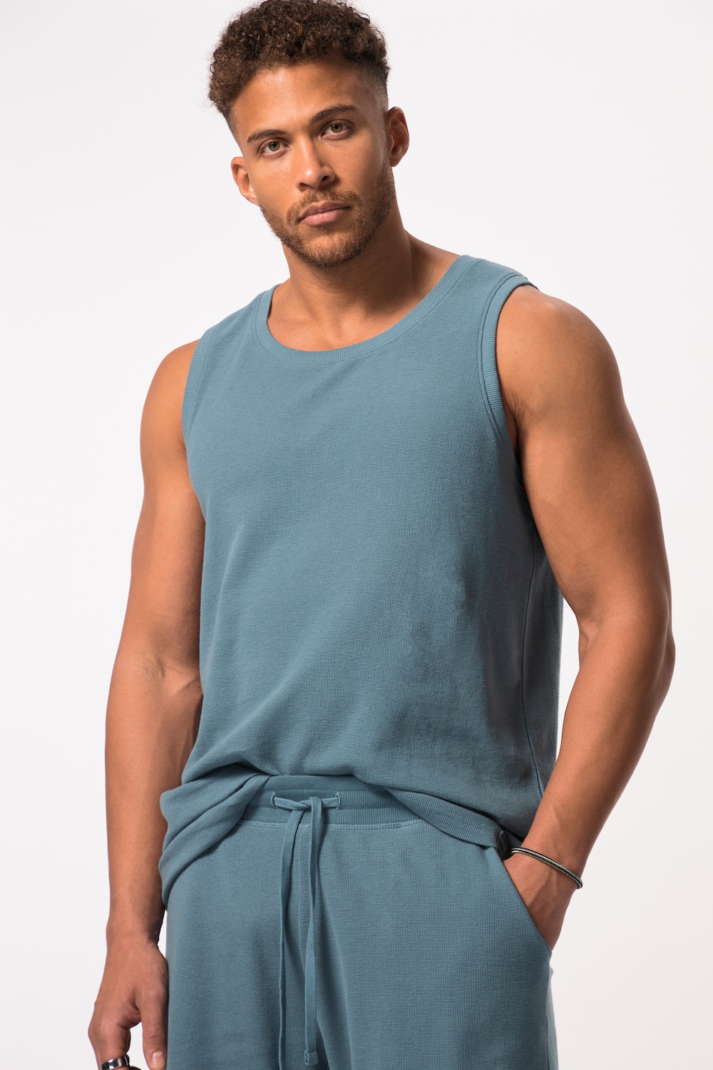 Große Größen STHUGE Tanktop, Herren, blau, Größe: 5XL, Baumwolle, STHUGE von STHUGE