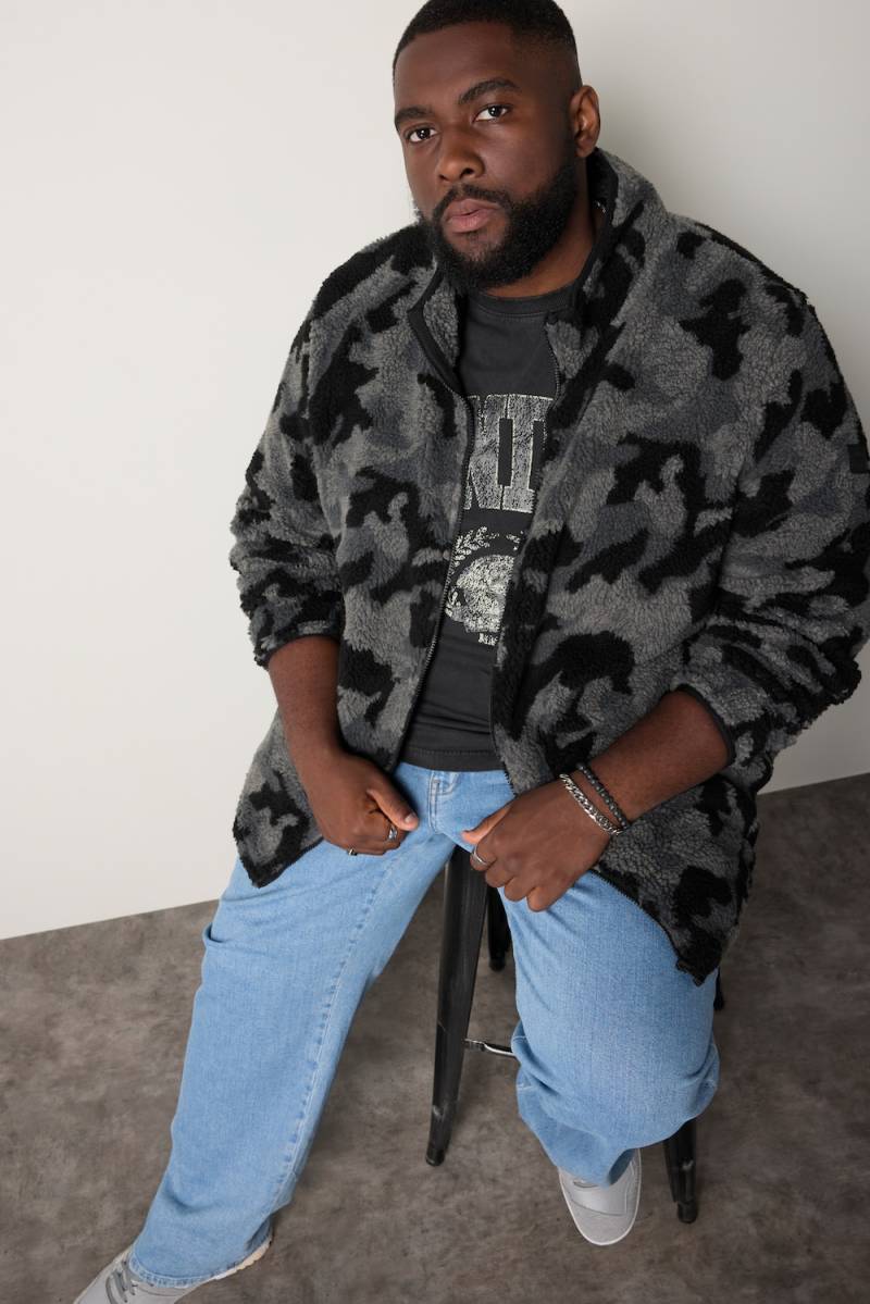 Große Größen STHUGE Teddyjacke, Herren, schwarz, Größe: 5XL, Polyester, STHUGE von STHUGE