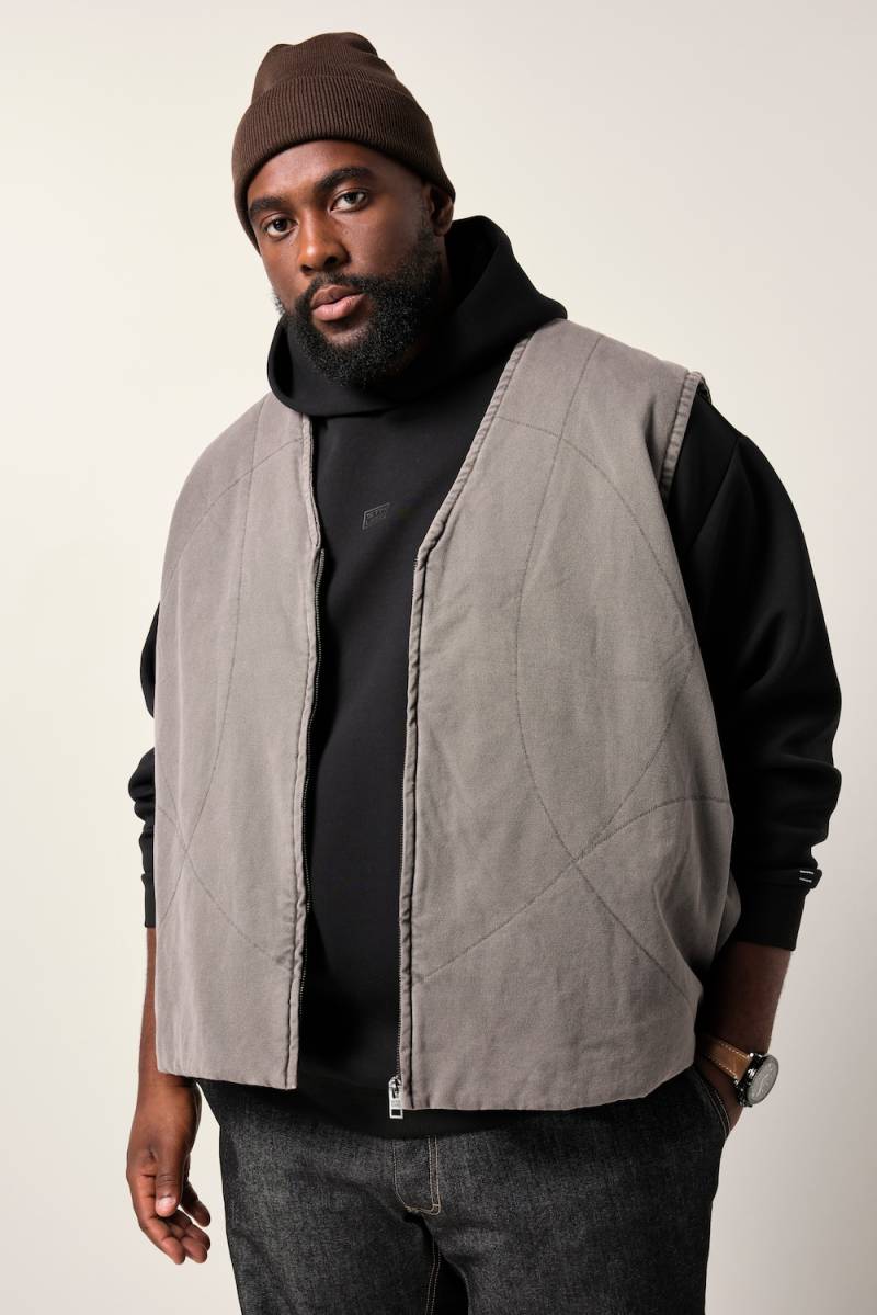 Große Größen STHUGE Weste, Herren, grau, Größe: 5XL, Baumwolle, STHUGE von STHUGE