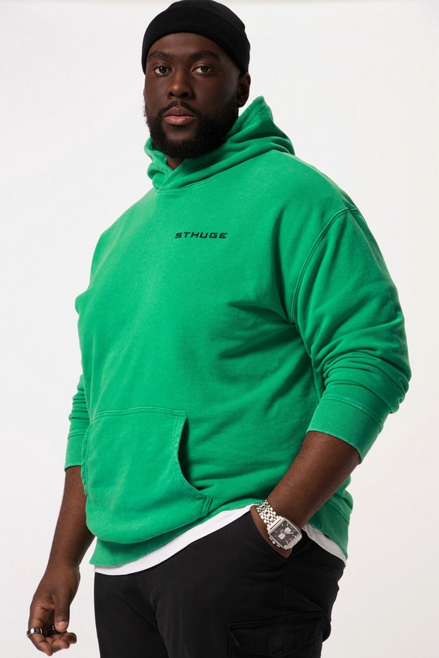 STHUGE Fleecejacke STHUGE Hoodie oversized acid washed Kapuzenprint von STHUGE