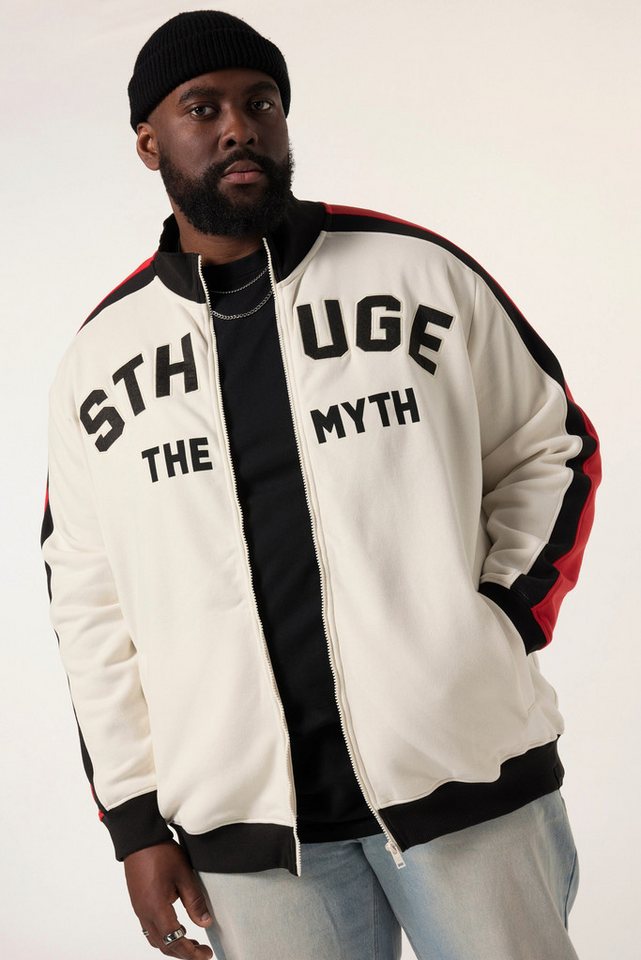 STHUGE Fleecejacke STHUGE Sweatjacke Stehkragen Kontrasteinsätze von STHUGE