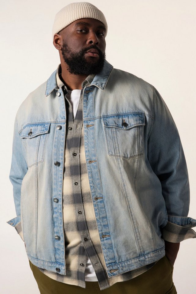 STHUGE Funktionsjacke STHUGE Jeansjacke Brusttaschen Knopfleiste von STHUGE