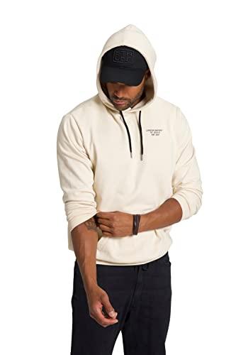 STHUGE Herren Hoodie Back Print Kapuzenpullover, Cremeweiß, 5XL EU von STHUGE