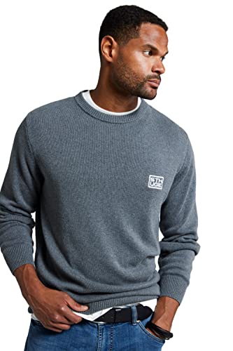 STHUGE Herren Rundhals Pullover, Grey Melange, L von STHUGE