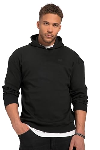 STHUGE Herren Sweathoodie, Kellerfalte, Oversized, Rückenprint, 1/1 Kapuzenpullover, schwarz, 4XL Grande Taille von STHUGE