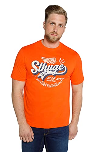 STHUGE Herren T-Shirt Print Rundhals Hellorange XXL 797477666-XXL von STHUGE