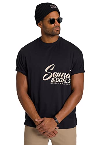 STHUGE Herren T-shirt Brustprint T Shirt, Schwarz, 4XL EU von STHUGE