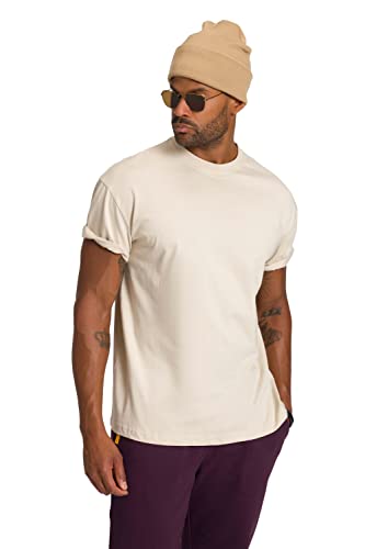 STHUGE Herren T-shirt Großer Rückenprint T Shirt, Beige, L EU von STHUGE