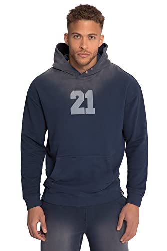 STHUGE Hoodie mit Vintage Look, Oversized, Brustprint, Kapuze, Langarm, bis 8 XL Tintenblau 7XL 813792740-7XL von STHUGE