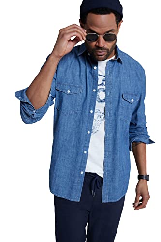 STHUGE Jeanshemd, Langarm, Modern Basic Fit, Kentkragen, bis 8 XL Light Blue L 804698901-L von STHUGE