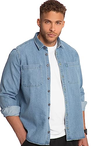 STHUGE Jeanshemd, Overshirt, Langarm, Modern Fit, Kentkragen, bis 8 XL Blue Denim 5XL 810905902-5XL von STHUGE