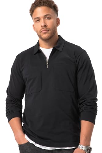 STHUGE Poloshirt, Oeko-TEX, Langarm, Kontrast-Polokragen, bis 8 XL schwarz 4XL 820975130-4XL von STHUGE