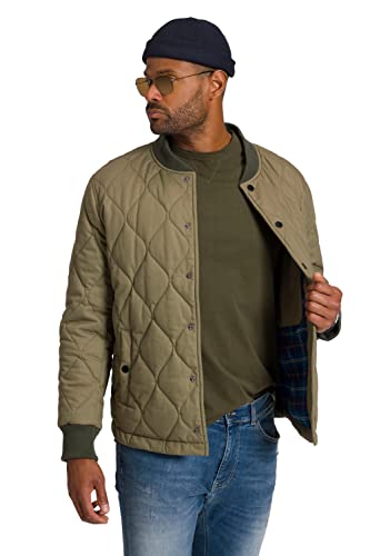 STHUGE Steppjacke, gewachst, College-Kragen, Karofutter, bis 8 XL oliv 4XL 811011440-4XL von STHUGE