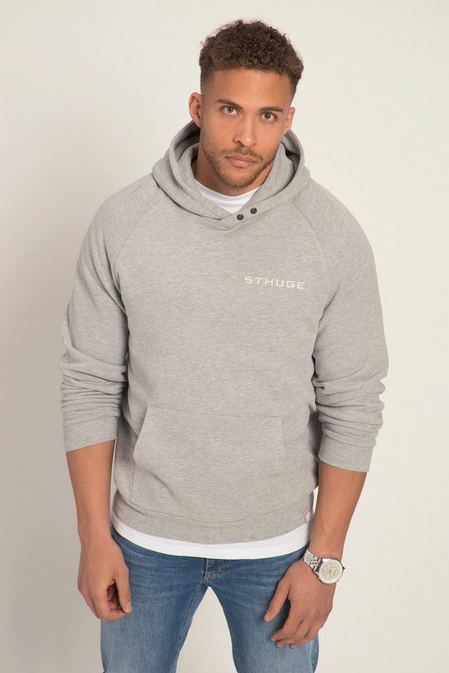 STHUGE Sweatshirt STHUGE Hoodie OEKO-TEX Melange-Sweat Brustprint von STHUGE