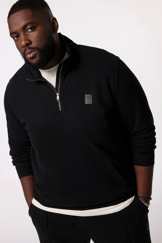 STHUGE Sweatshirt STHUGE Troyer Sweat Zippkragen Badge bis 8 XL von STHUGE