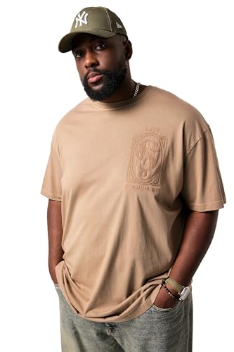 STHUGE T-Shirt, Halbarm, Oversized, Brustprint, bis 8 XL Hellbraun 4XL 842650330-4XL von STHUGE