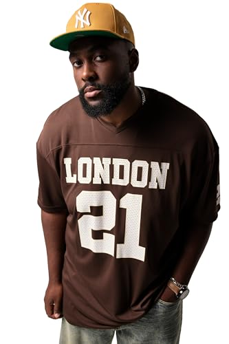 STHUGE T-Shirt, Halbarm, Oversized, Mesh, Football-Print, bis 8 XL erdbraun 3XL 832143100-3XL von STHUGE