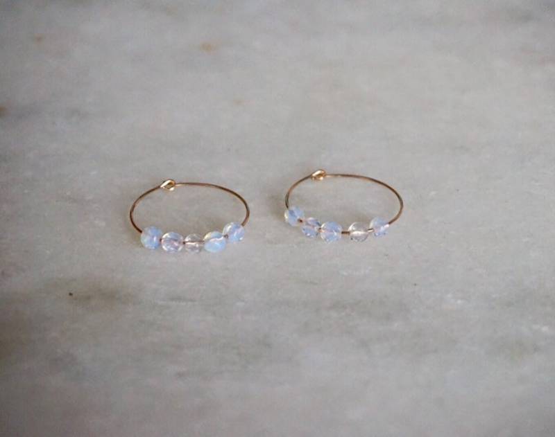 Hoop Ohrringe - 14Kt Gold Gefüllt Und Opalite- Von Sticktails von STICKTAILS